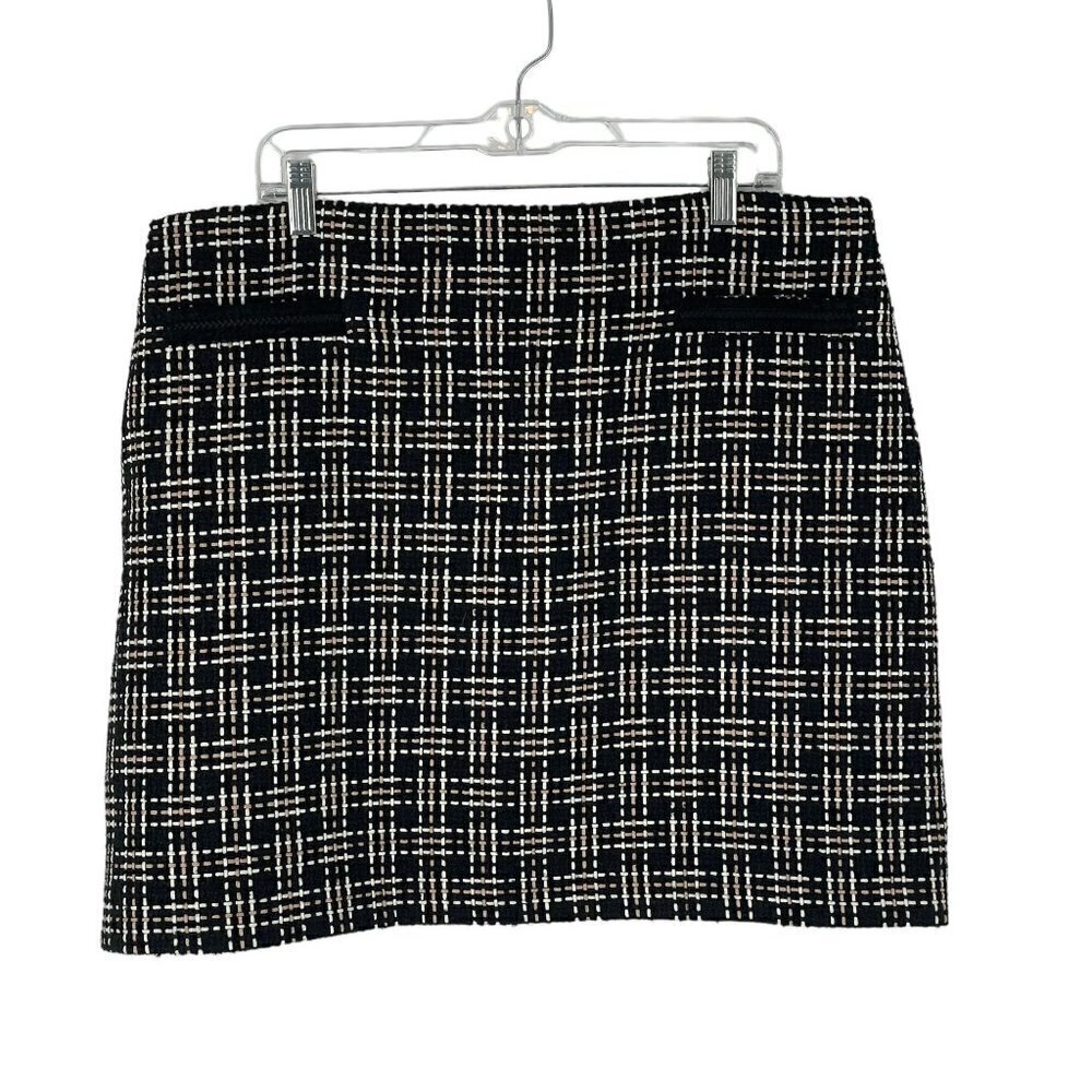 Nwt Hobbs Alexis Black Tweed Plaid A-Line Flat Front Mini Career Skirt Us14 — image 4 of 8